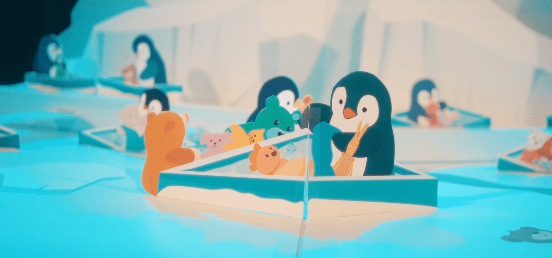 Pingouins de l'histoire Mille Voyages qui lavent les doudous
